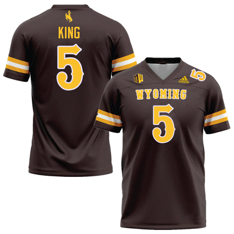 Wyoming Cowboys #5 Tyler King College Football Jerseys Stitched-Brown